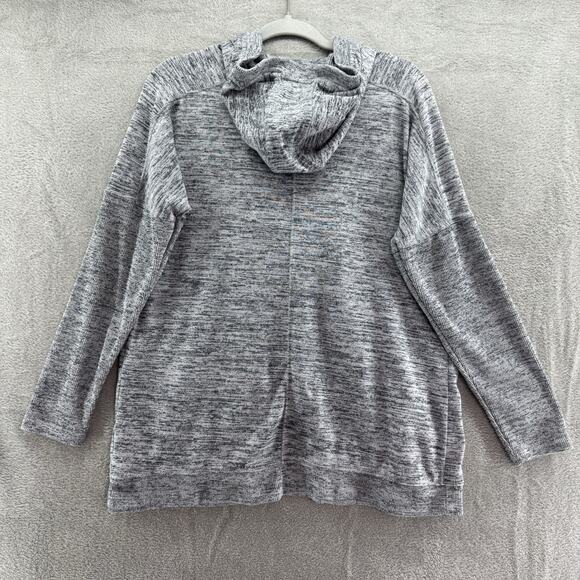 Athleta Sweater Women S Heather Gray Open Front Hoodie Cardigan Pockets Active - Picture 7 of 14